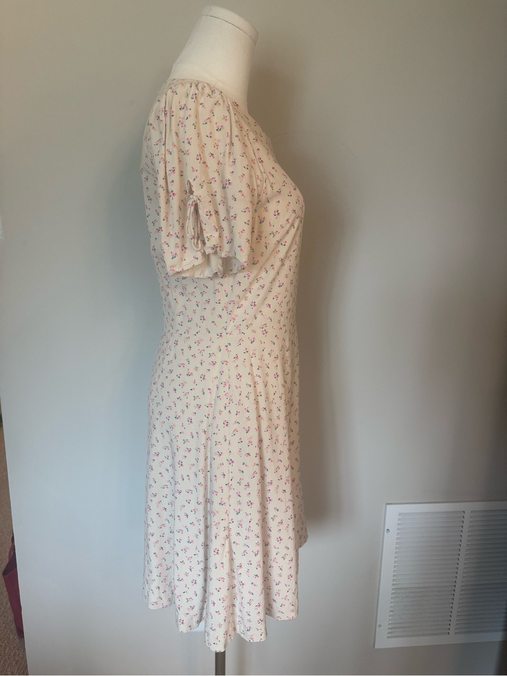 Madewell Tie-Sleeve Retro Dress Dutch Dandelions Floral Size 0 Mini Dress - Picture 7 of 16